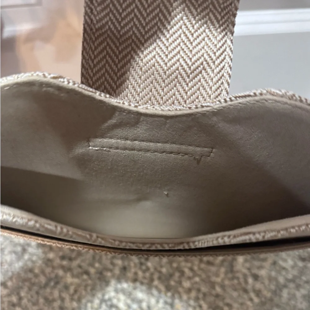 Limited Addition Daily Laptop Clutch by Lindsay Albanese - Gold Herringbone- NWT